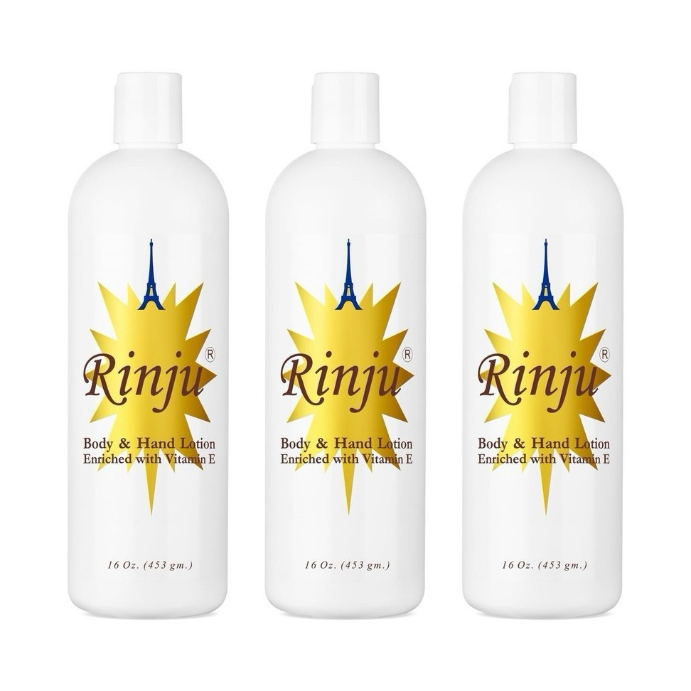 Rinju Daily Use Body & Hand Lotion Moisturizer with Vitamin E White 16 oz