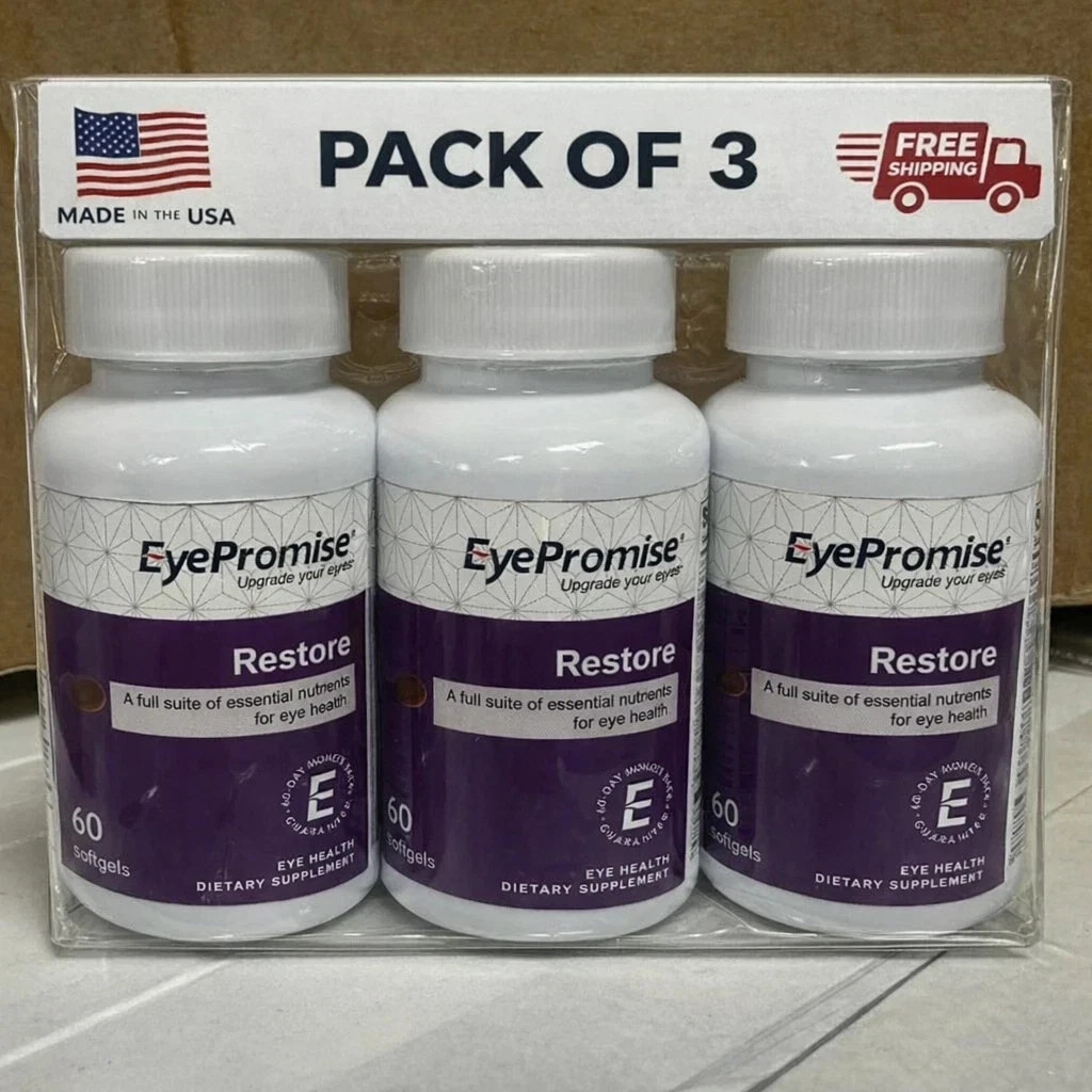 Pack of 3 Restore EyePromise Macular Health Supplement 180 Softgels NEW