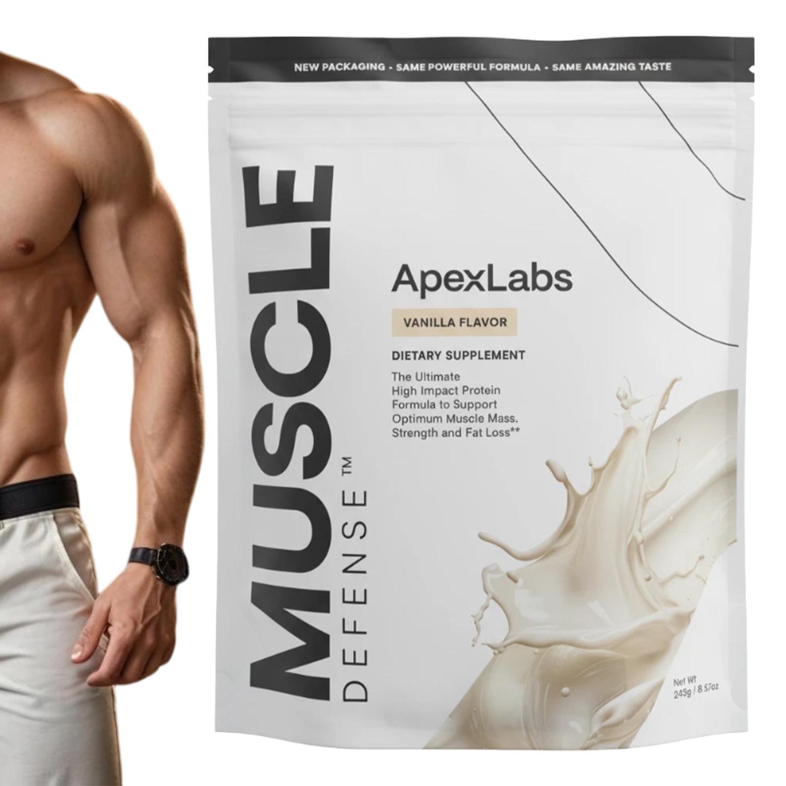 APEX LABS MUSCLE DEFENSE VANILLA FLAVOR – 8.57 OZ – NEW PACKING