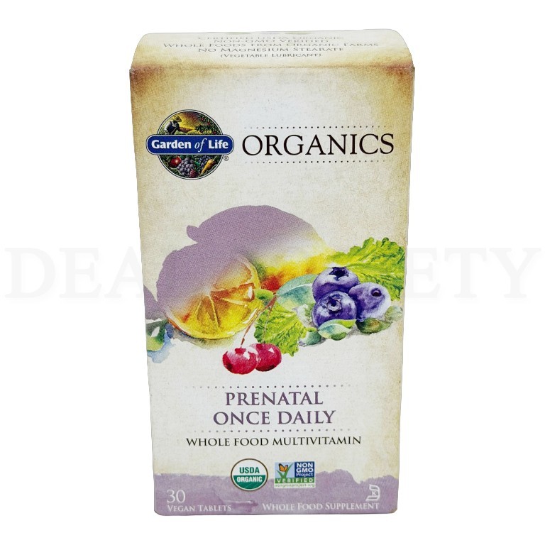 Garden of Life Organics Once Daily Prenatal Multivitamin 30 Tablets Lot of 2