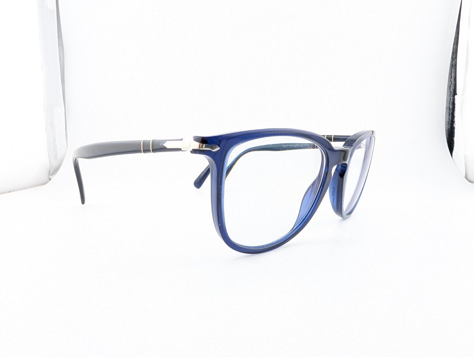 Persol Eyeglasses Frames Only, 3240-V 181, 52-19-145, Blue, Made in Italy