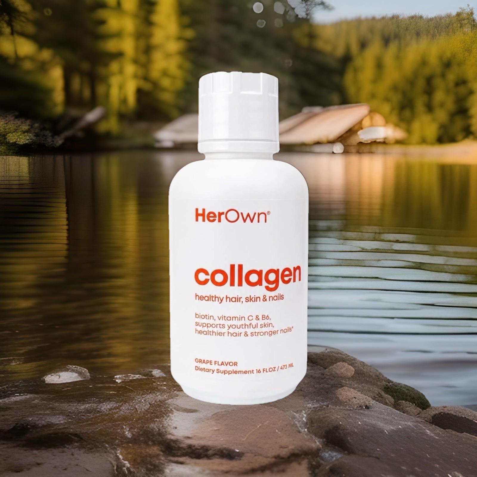 HEROWN COLLAGEN Biotin, Vitamin C & B6 Healthy HAIR, SKIN & NAILS Grape SEALED