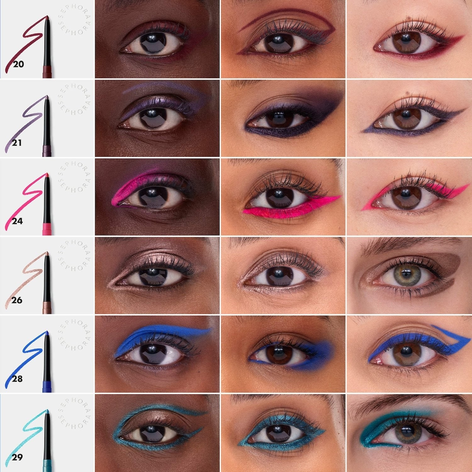 SEPHORA COLLECTION Authentic 12HR Colorful Waterproof Eyeliner 0.1 oz 11 shades