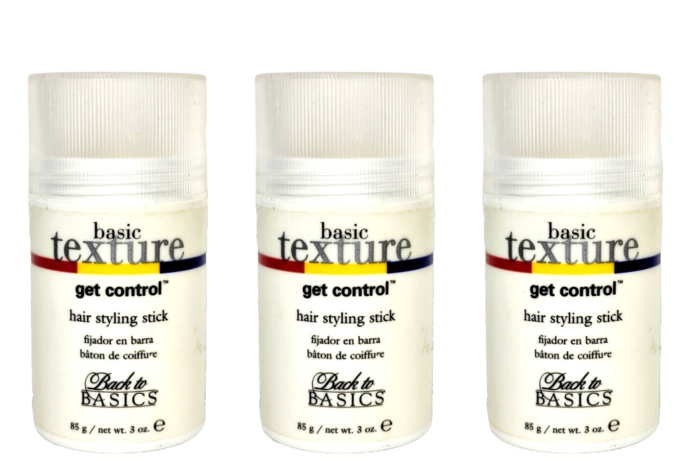 3 Back to Basics BASIC TEXTURE GET CONTROL HAIR STYLING STICK 3 oz Each