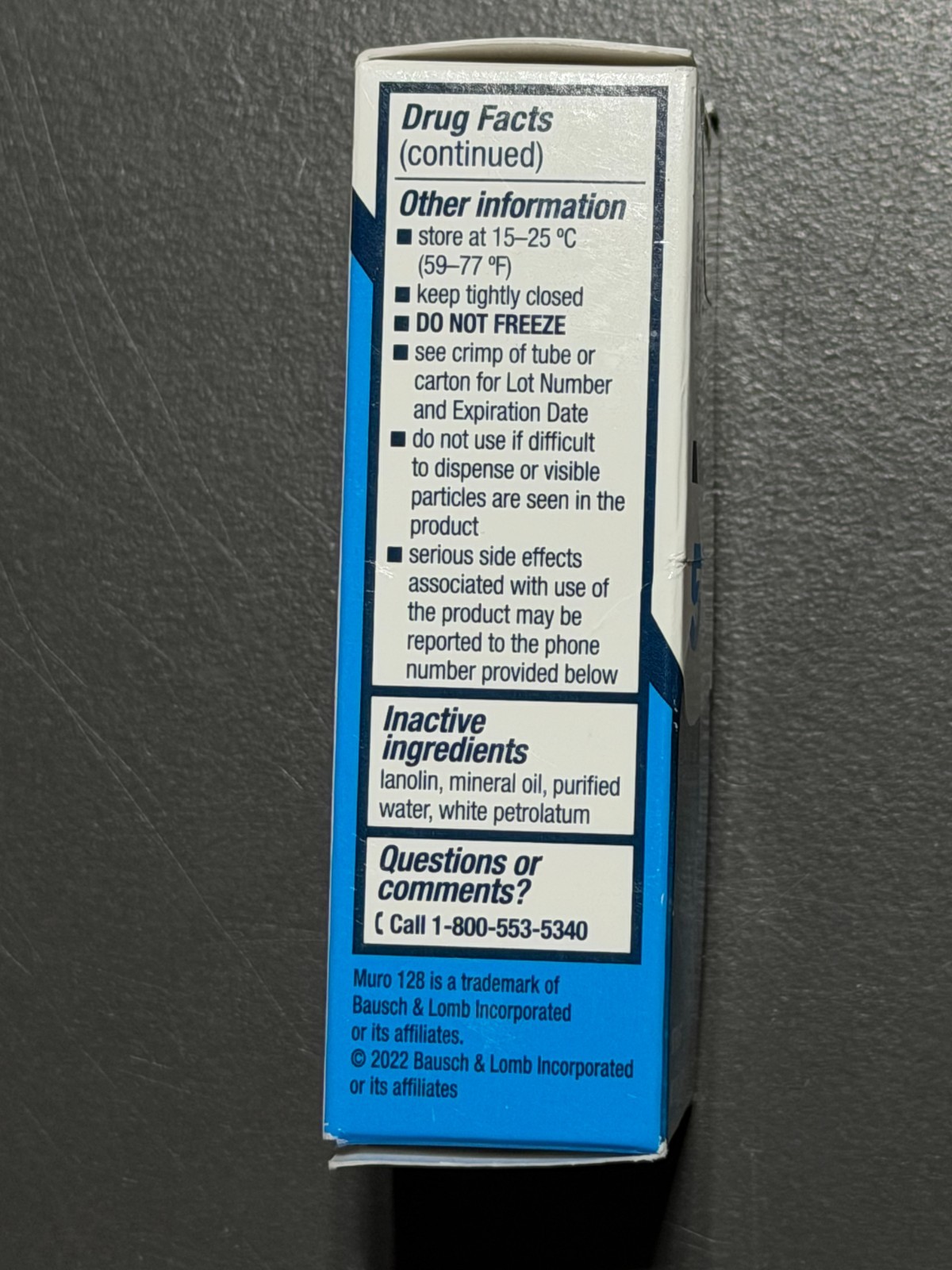 Two Boxes Bausch & Lomb MURO 128 Ointment 5 1/8 Oz Expiration Date April 2027