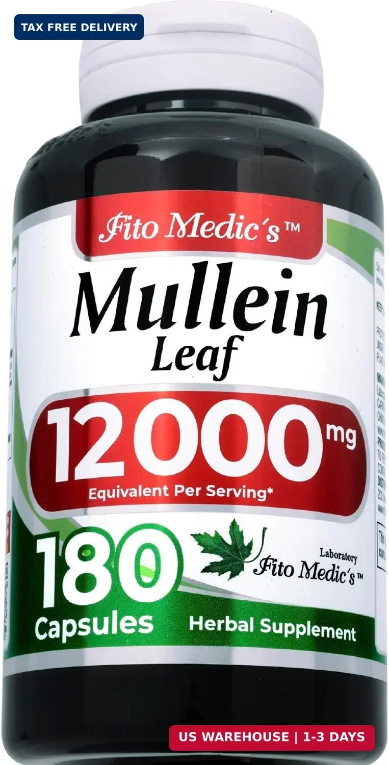 FITO MEDIC’S Mullein | Mullein Leaf Capsules | 180 Capsules | Concentrated Extra