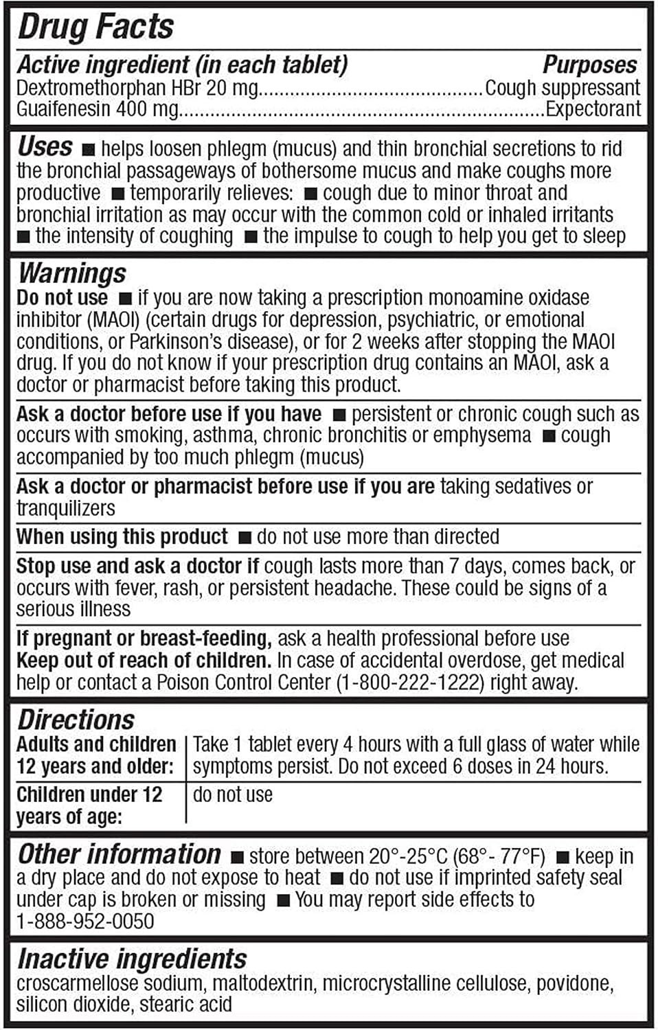 Mucus Relief DM Tablets – 200 Count for Effective Cough and Congestion Relief
