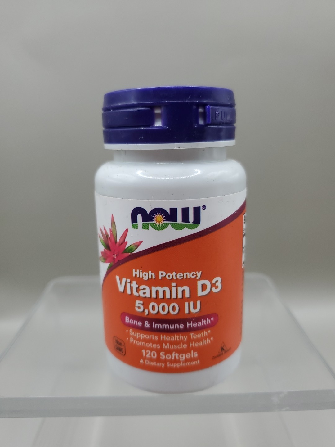 NOW Vitamin D3 5000 IU Bone & Immune Health 120Ct Softgels Exp 09/2029