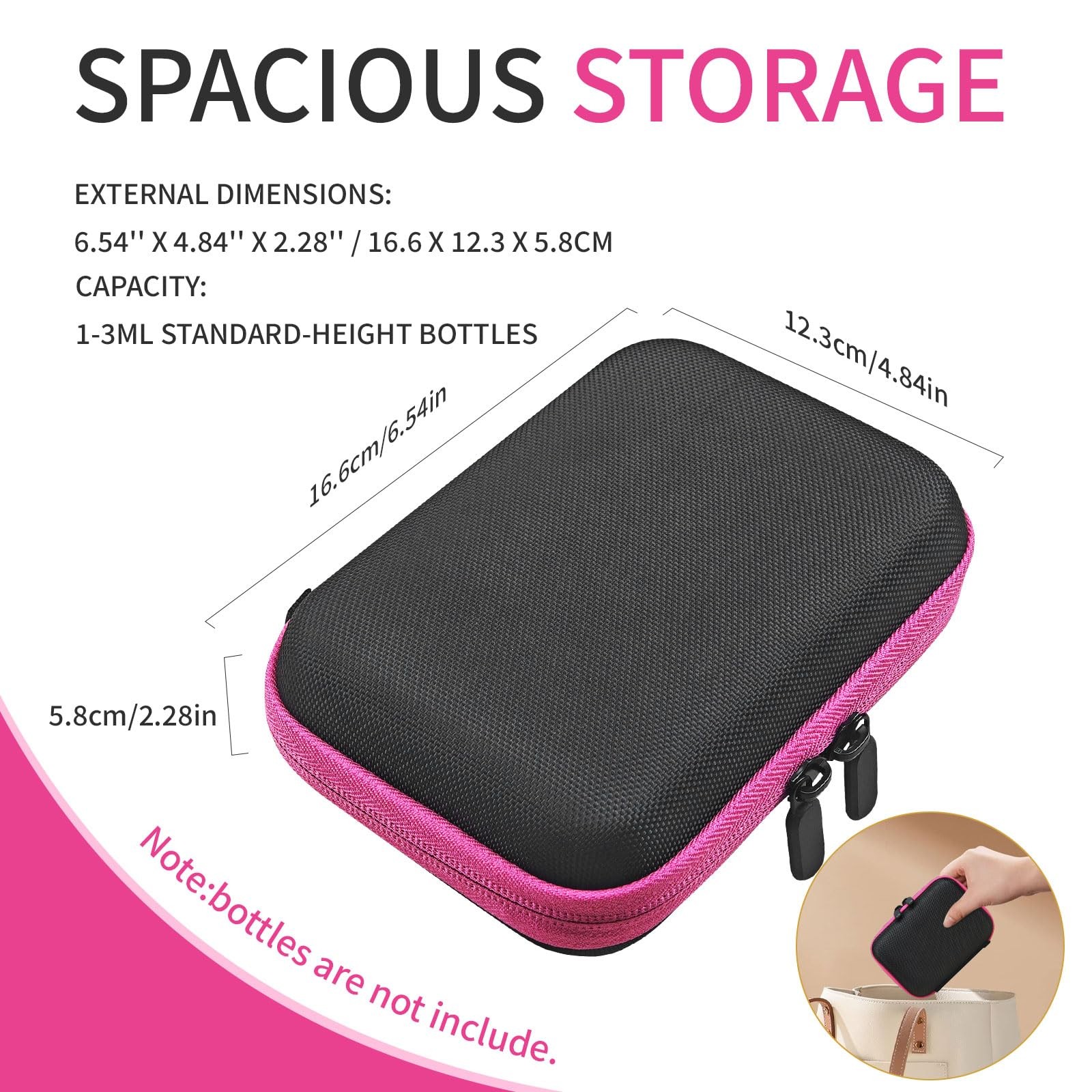 ZORETCO Peptide Vial Case for Fridge, 30 Slots 30 Bottles (1-3 ml), Rose Red