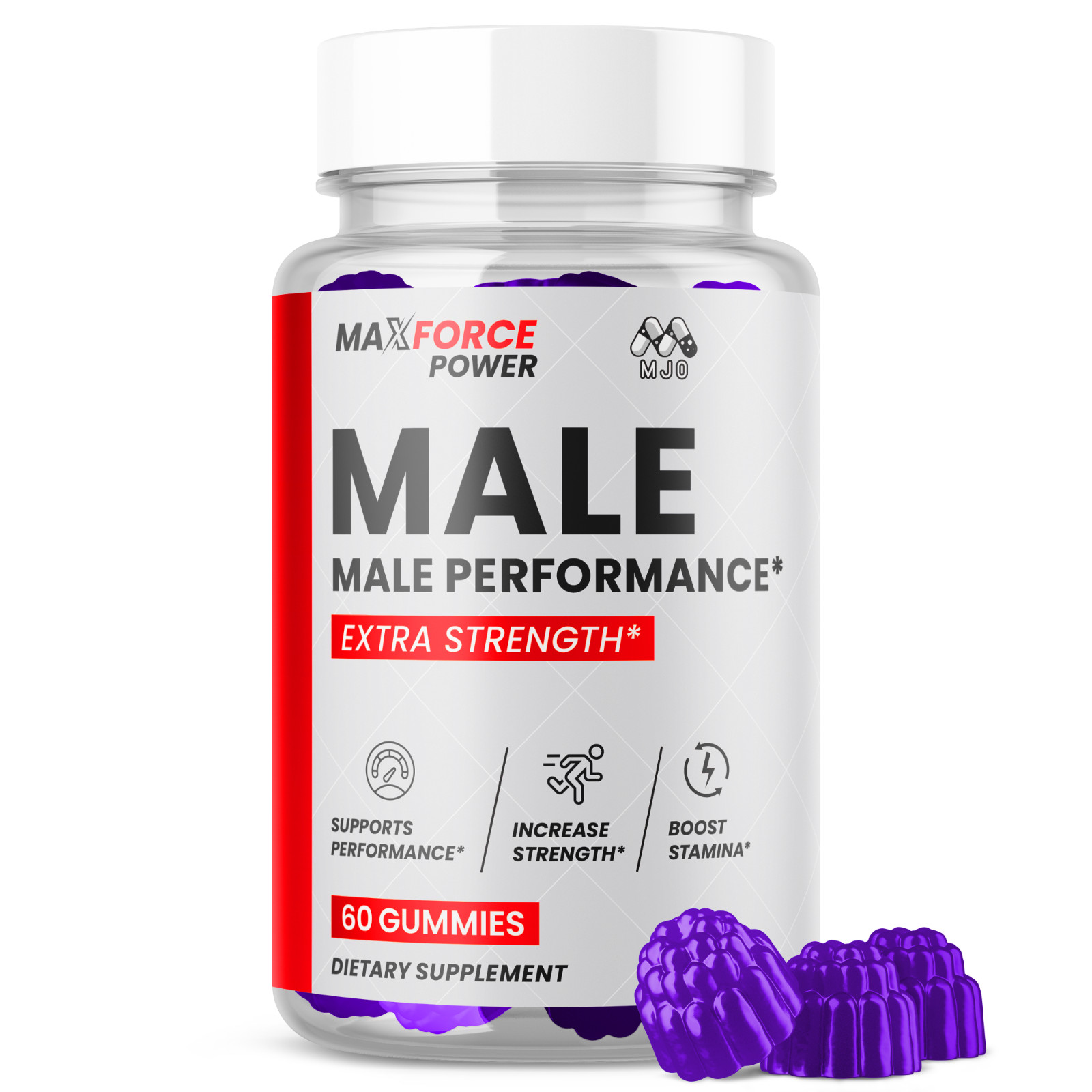 (1 Pack) Max Force Power Male Gummys Advanced Max ForcePower Formula 60 Gummies