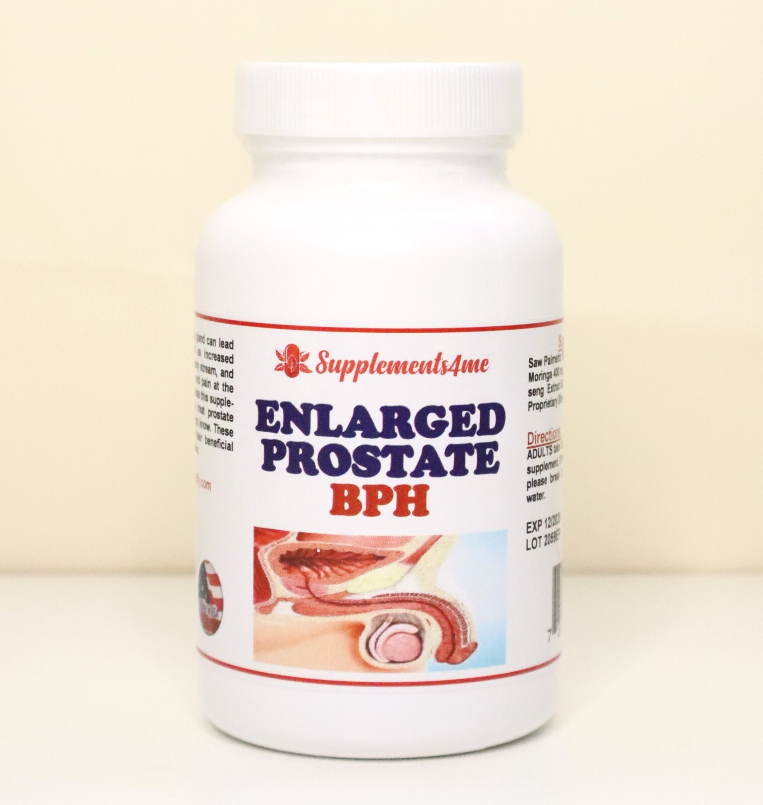 NATURAL HELP FOR ENLARGED PROSTATE (BPH) – 100% HERBAL FORMULA – MADE IN USA