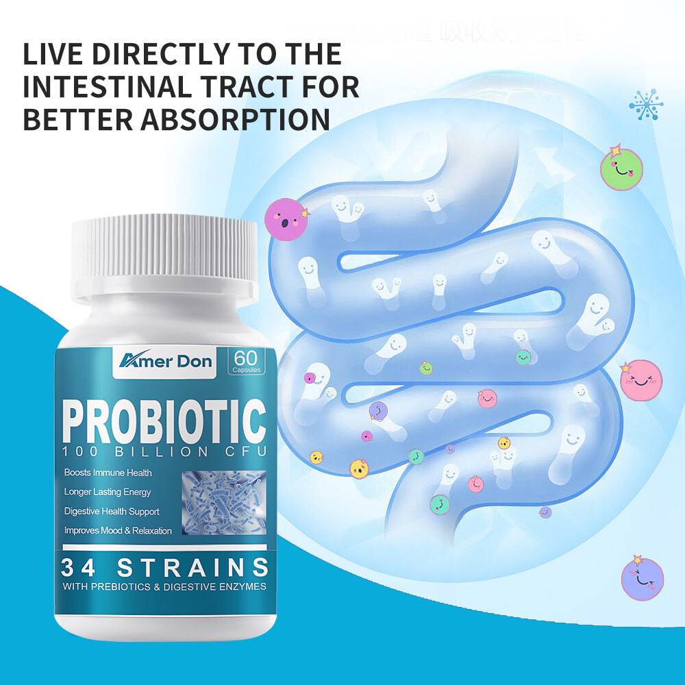 Raw Probiotics 100 Billion CFU Potency Digestive Immune Health 120 Capsules USA