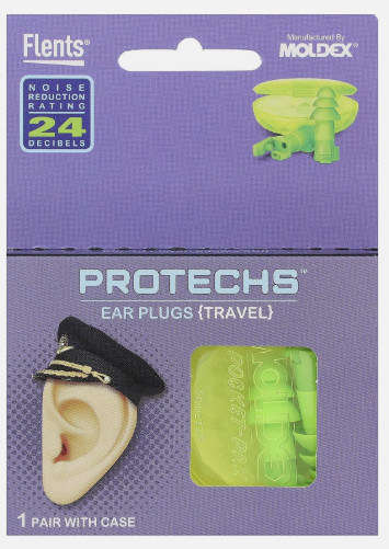 Travel, airplane durable reusable Ear Plugs, 1 Pair, 24 decibel noise reduction