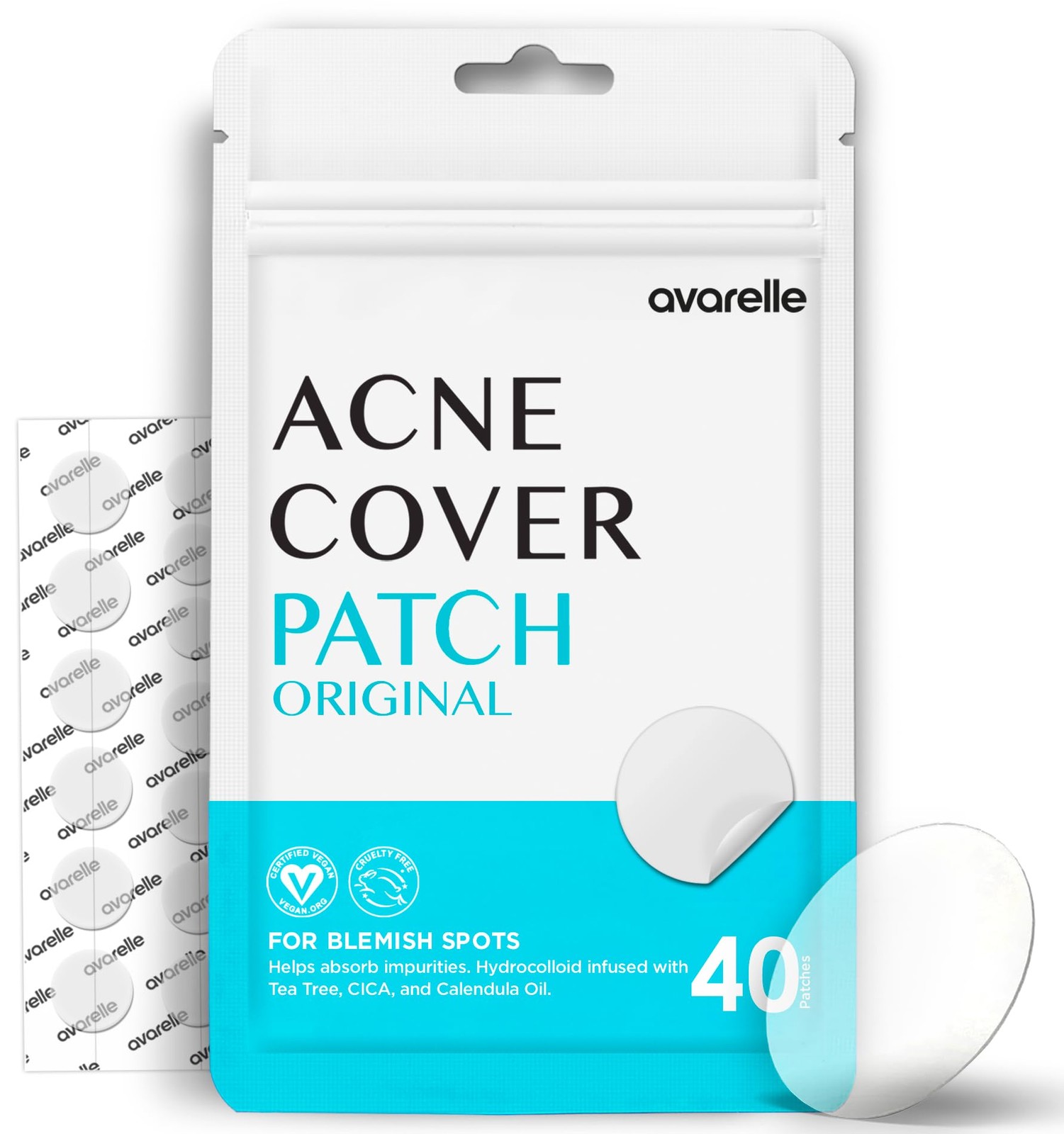 AVARELLE Cover Patches (40 Count) Absorbing Hydrocolloid 40 Count (Pack of 1)