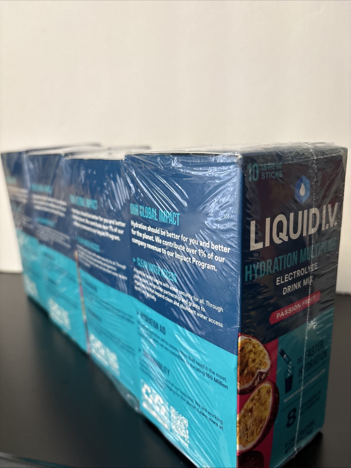 4 Boxes Liquid I.V. Hydration Multiplier – Passion Fruit | Electrolyte Powder