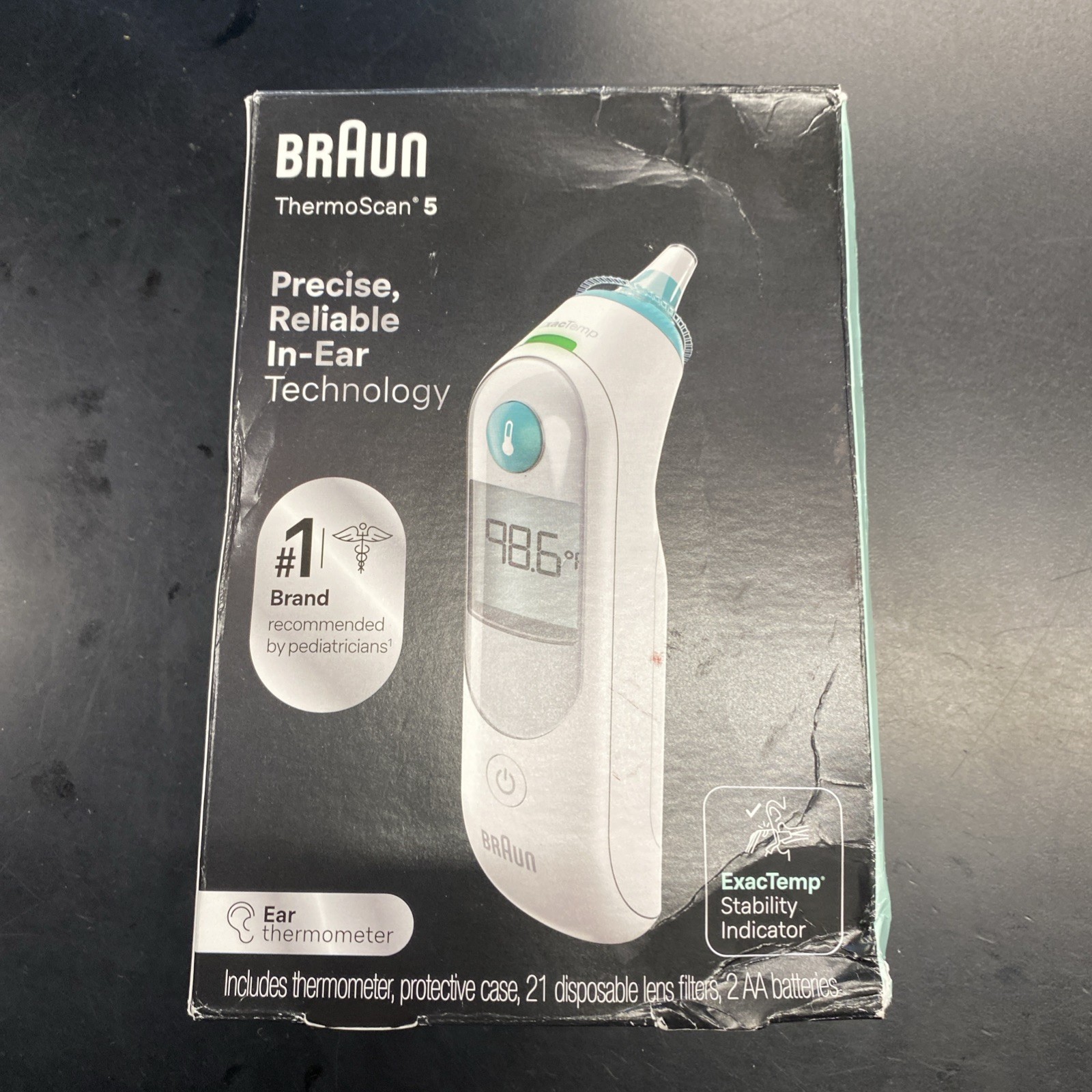Braun ThermoScan 5 Ear Thermometer, ExacTemp Stability Indicator -Open Box