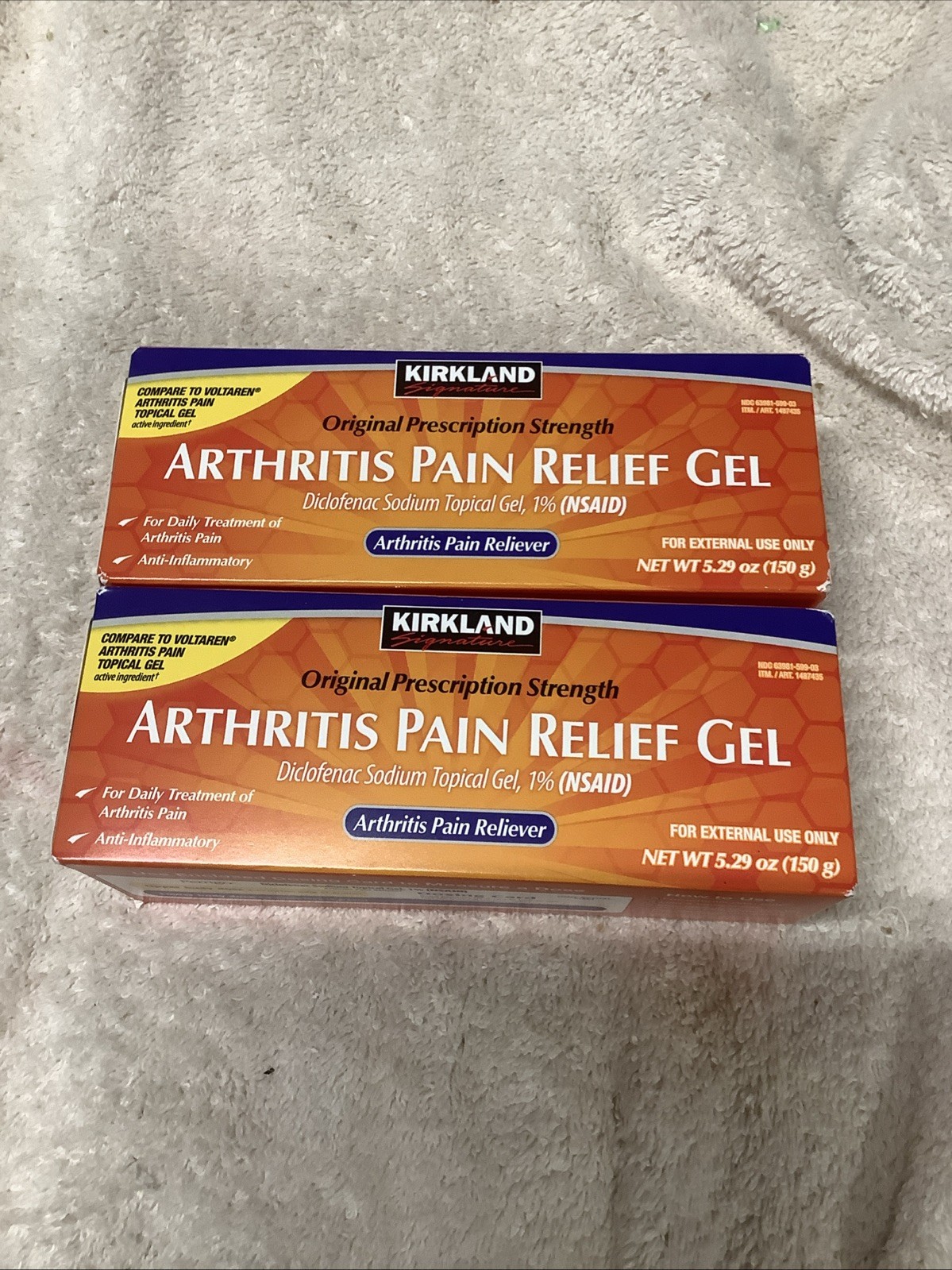 2 Kirkland Arthritis Pain Topical Gel 5.29 oz Pain Relief Gel Exp: 06/26 J61