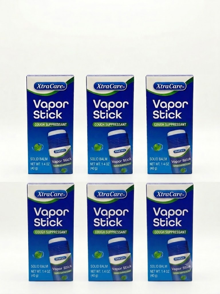 XtraCare Vapor Stick Cough Suppressant Solid Balm 1.4 oz Pack of 6 Cold Relief