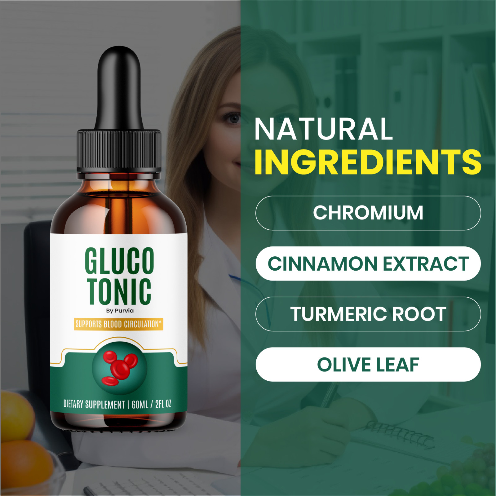 (3 Pack) Gluco Tonic Drops Extra Strength Formula Supplement Maximum Strength