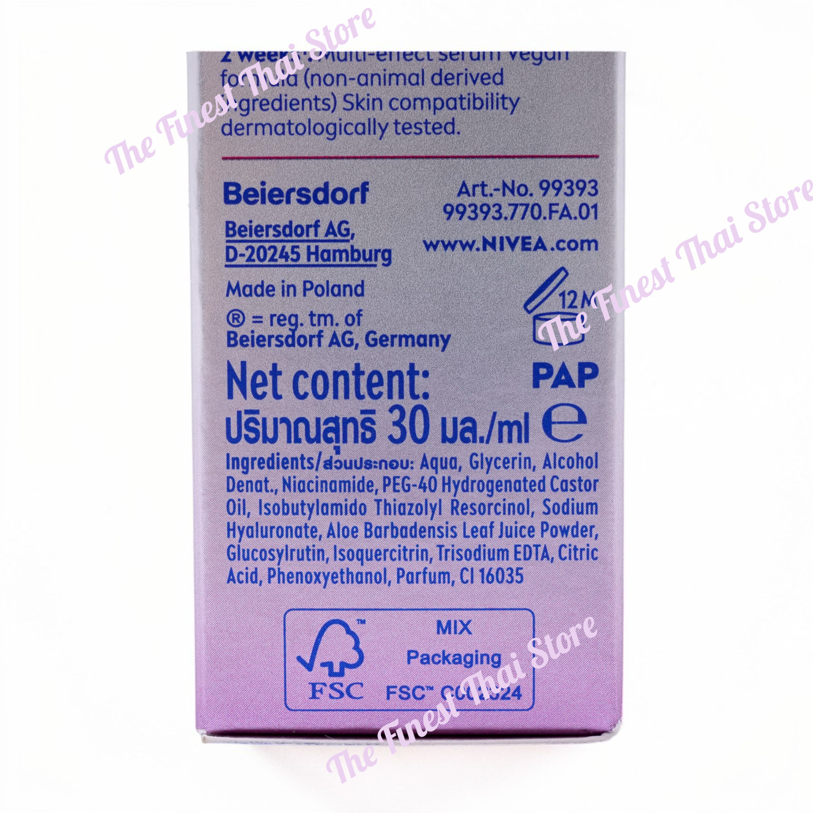 Nivea Luminous630 Skin Glow Serum 30ml pack