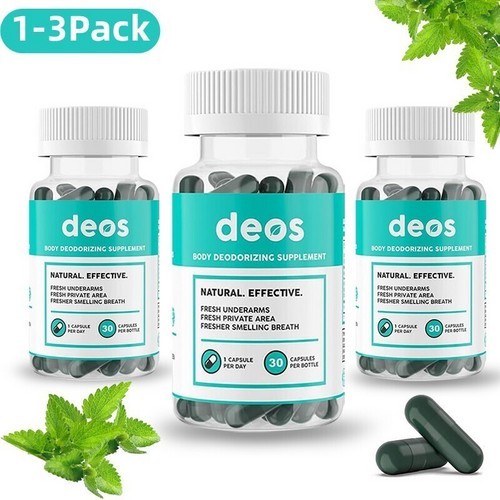 1-3x DEOS Internal Deodorant Supplement DEOS Full Body Deodorizer 30 Capsules