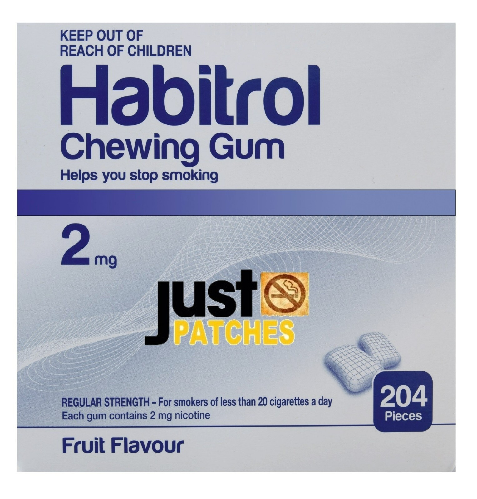 Habitrol Nicotine Gum 2 mg FRUIT Flavor (2040 Pieces, 10 Bulk Box) NEW 09/2024