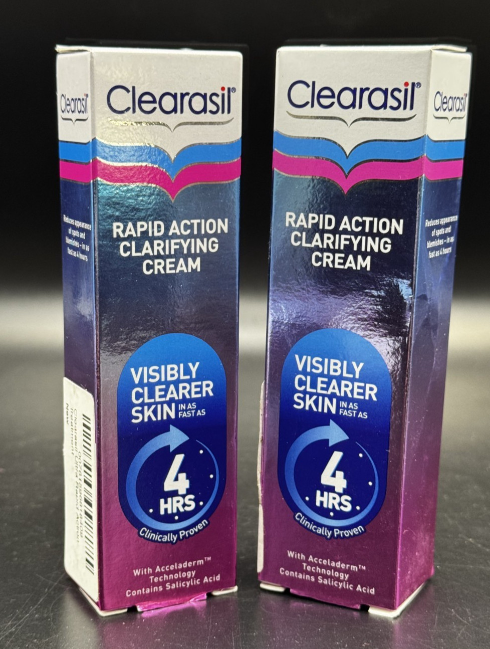 2x – Clearasil Rapid Action Clarifying Cream 4-hr Reduce Spots Blemishes 25ml