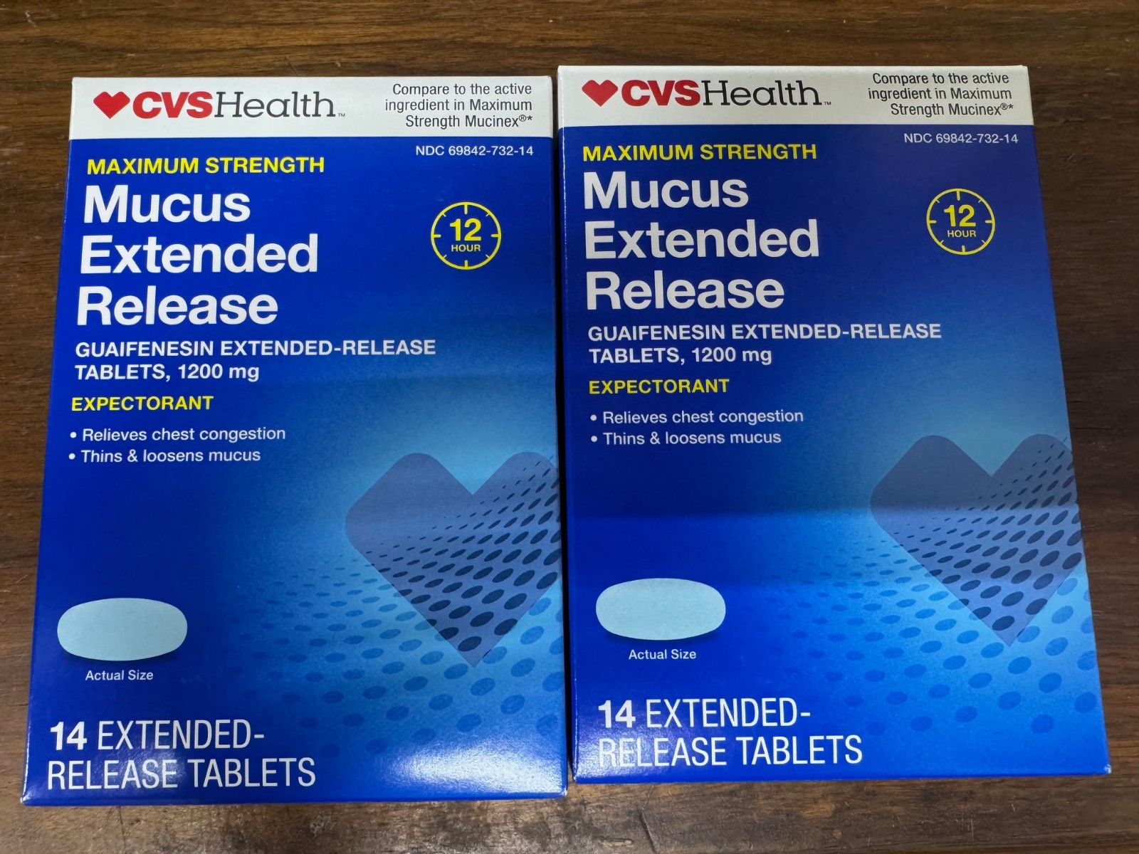CVS Health Mucus Extended Release for Chest Congestion 2x14ct EXP 9/2026