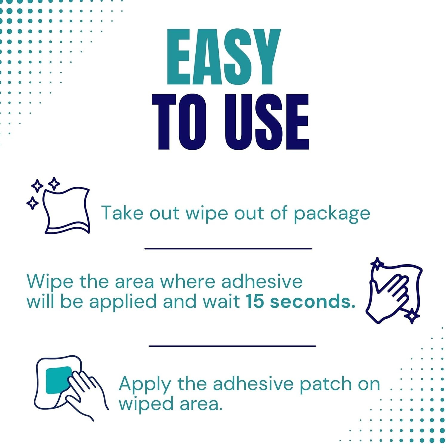 Skin-Tac 50 Count Clear Adhesive Wipes, Hypoallergenic & Safe for Sensitive Skin