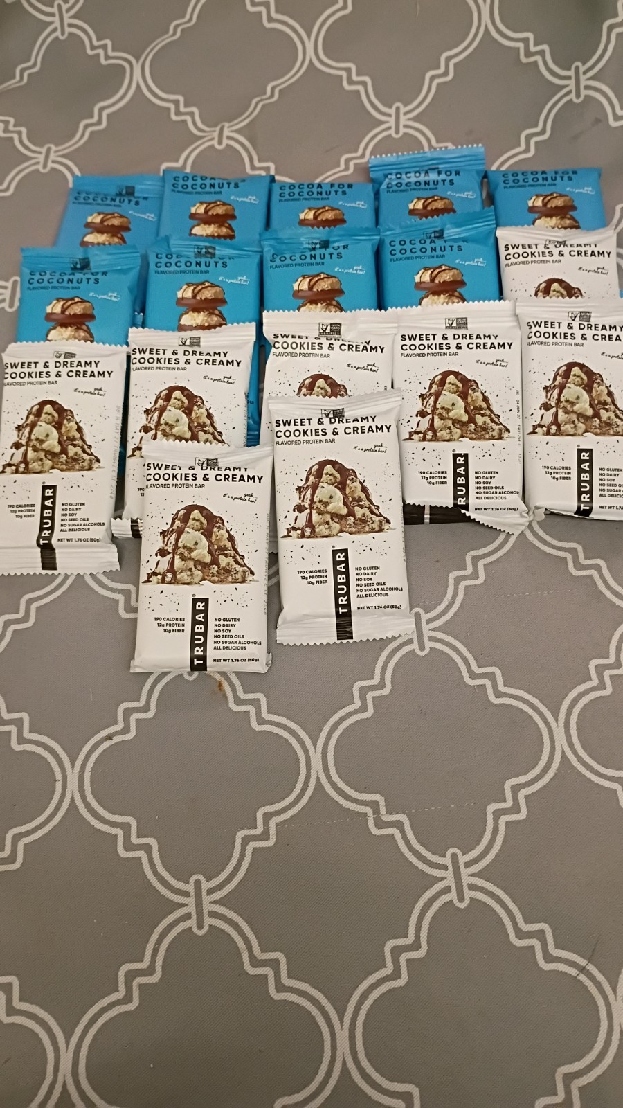 Trubar Protein Bars Cookies Creamy and Cocoa 16 x 1.76 Oz EXP 02/2027 Or Later