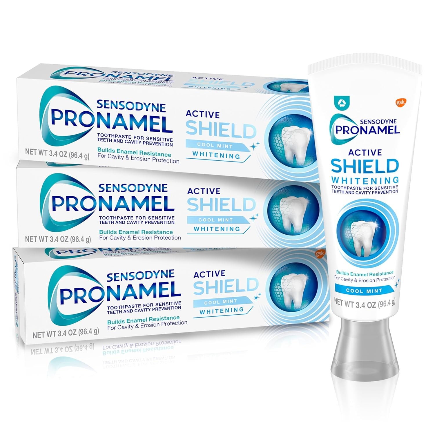 Sensodyne Pronamel Active Shield Whitening Enamel Toothpaste, Cool Mint – 3.4 Ou