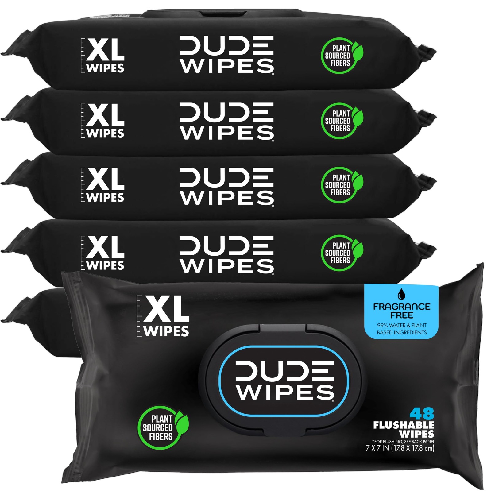 DUDE Wipes Unscented Flushable Wipes Extra Large Adult Wet Wipes for Sensitive