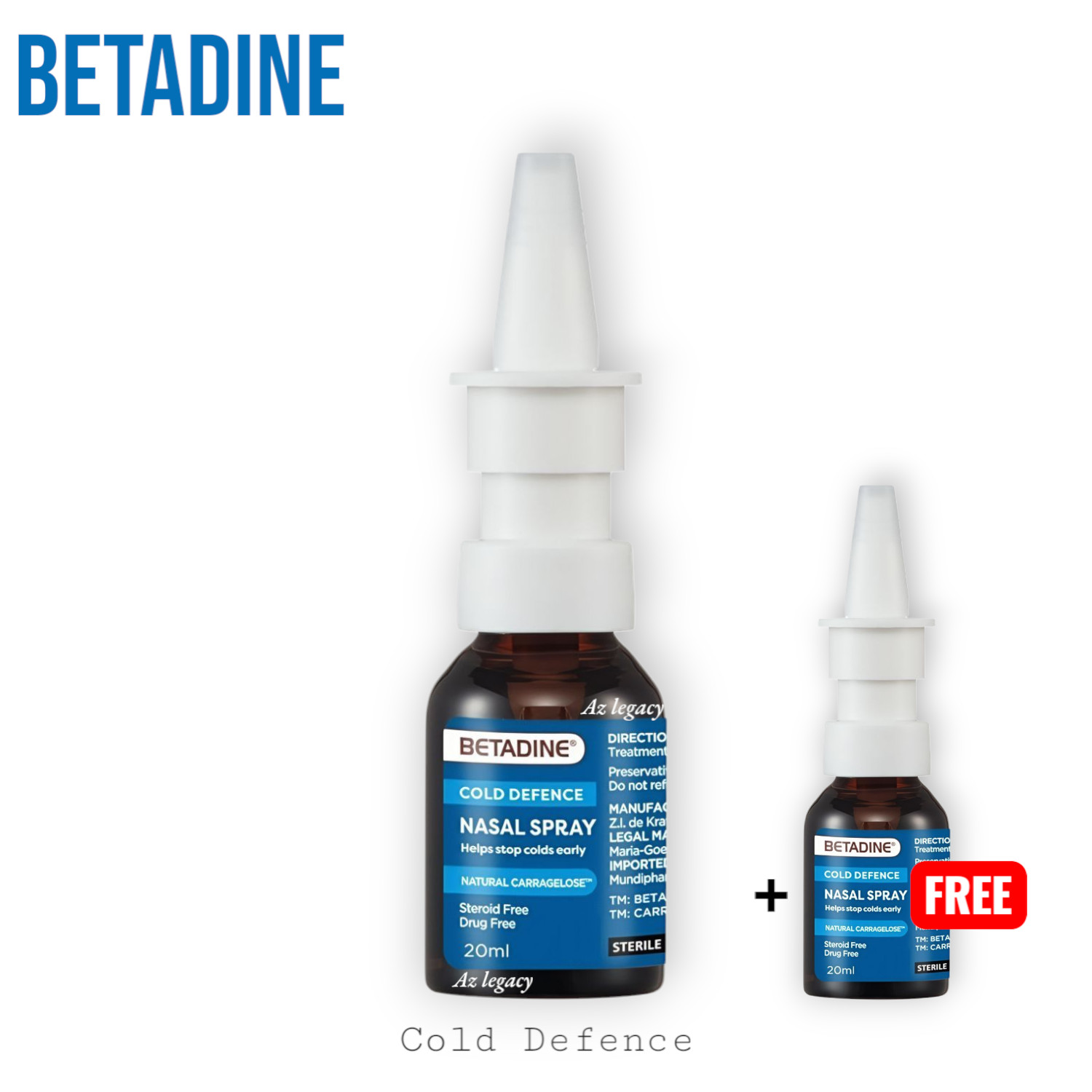 BUY 1 FREE 1 BETADINE Adult Cold Defence Nasal Spray 20ml Helps Stop Colds Early