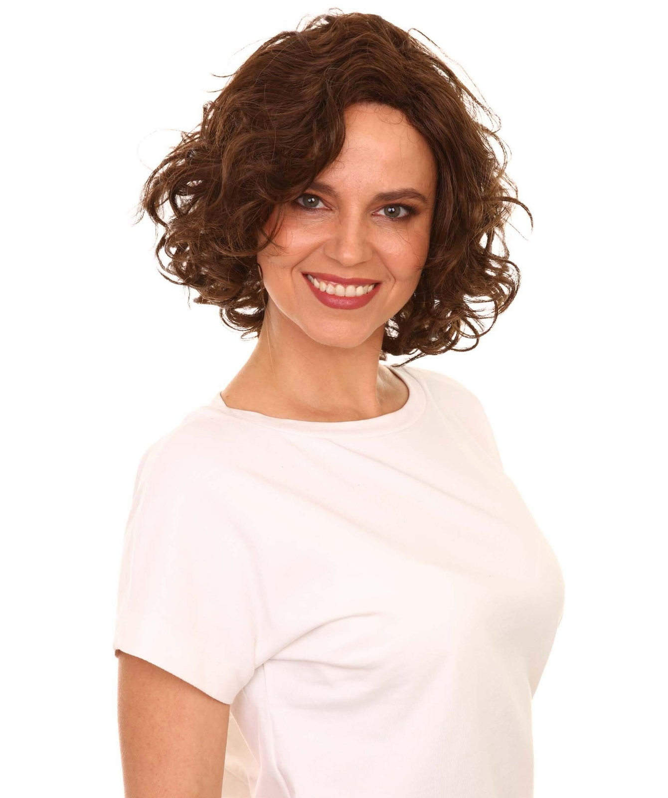 Agnes – Straight Kanekalon Synthetic Fiber Full Wig, 5 – 9.5″, Medium Brown