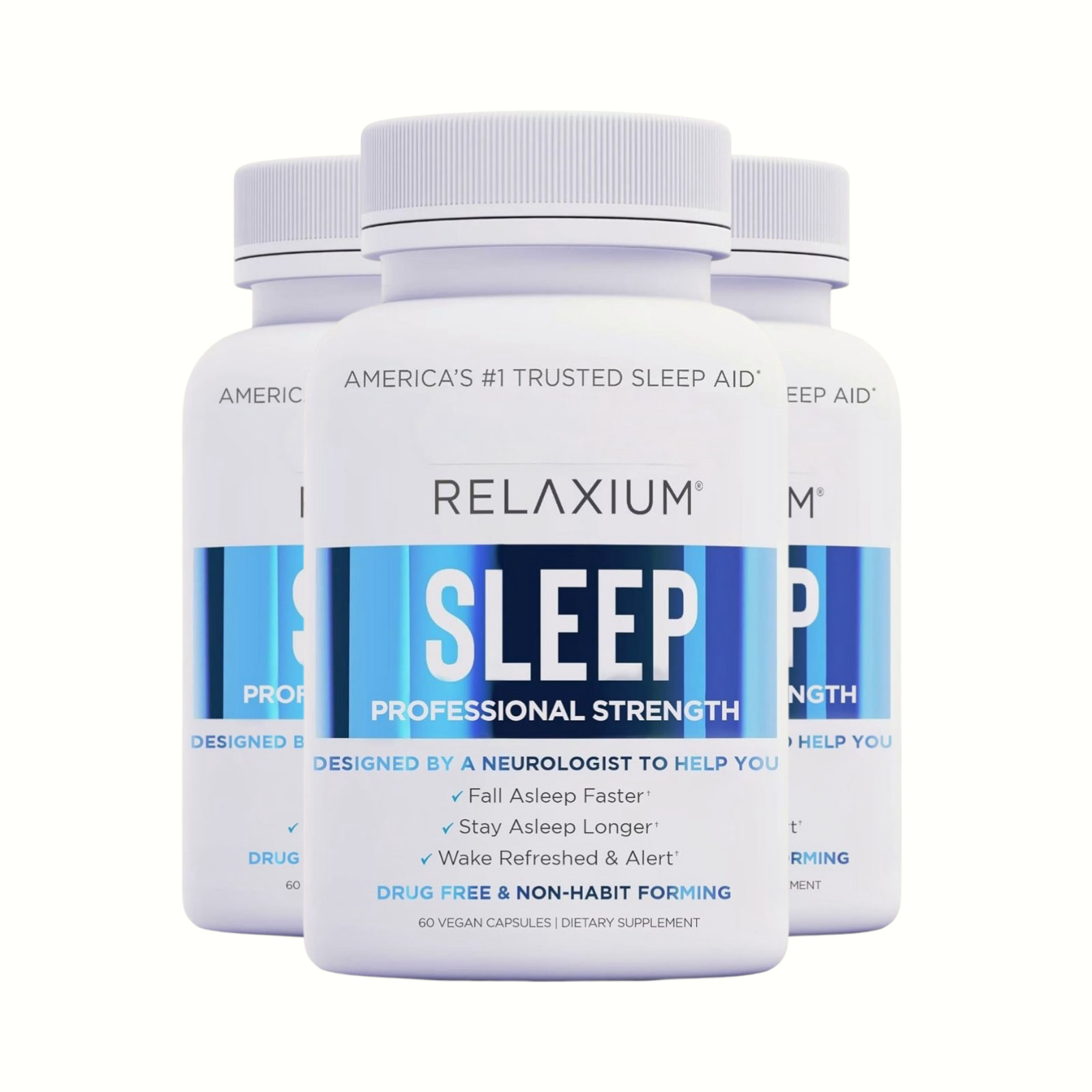 3-Pack Relaxium Sleep Plant-based Dietary Supplement Better Sleep (180 Capsules)