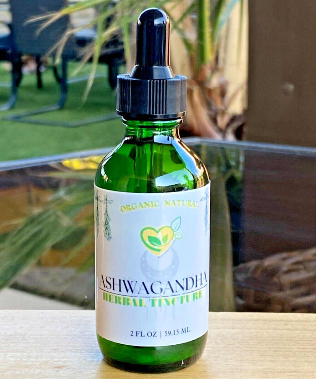 Ashwagandha Tincture Organic Liquid Root Drops 2 oz Natural Mood Stress Balance