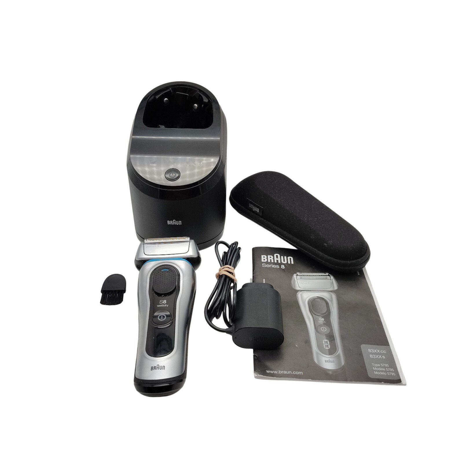 Braun Series 8 S8 Wet & Dry Electric Shaver Razor Cleaning Station Case 5795