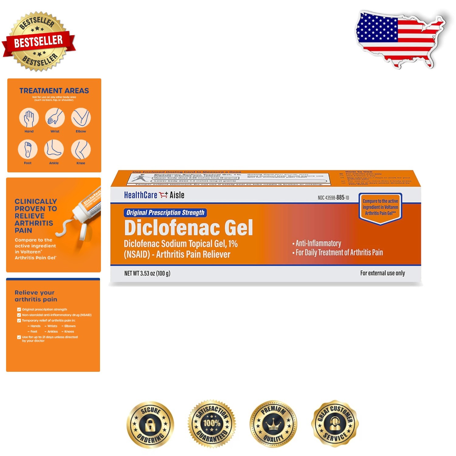 Strength 1% Diclofenac Sodium Gel for Targeted Arthritis Pain Relief