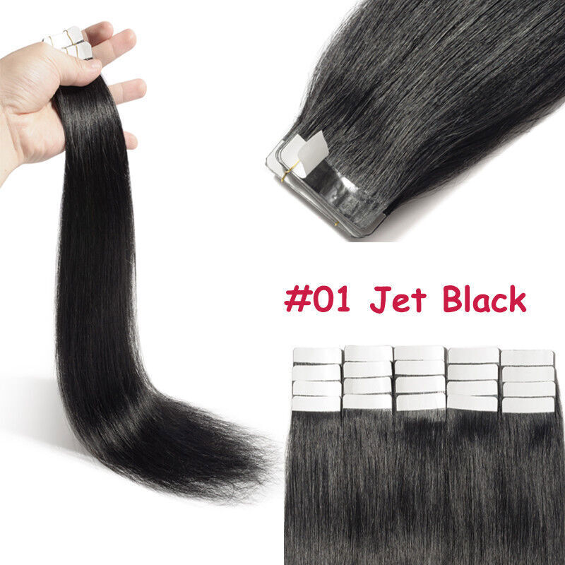 Women 10A 100% Virgin Remy Human Hair Extension 16-24in Tape in Grade Weft 20pcs
