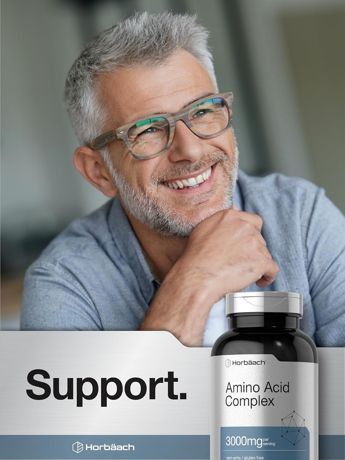 Amino Acid Complex 3000Mg | 360 Caplets | Non-Gmo, Gluten Free Amino Acids Supp