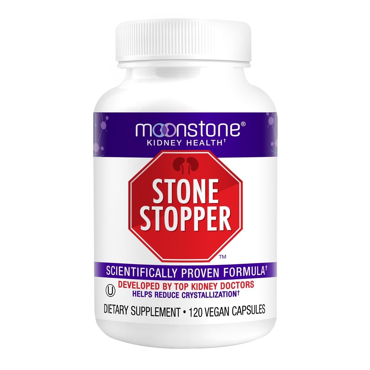 Moonstone Capsules for Kidney Stone Prevention and Health Support, 120 Count