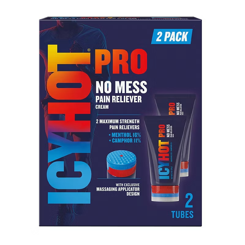 Icy Hot Pro Pain Relief Cream No Mess Applicator 2 Pack 3 oz