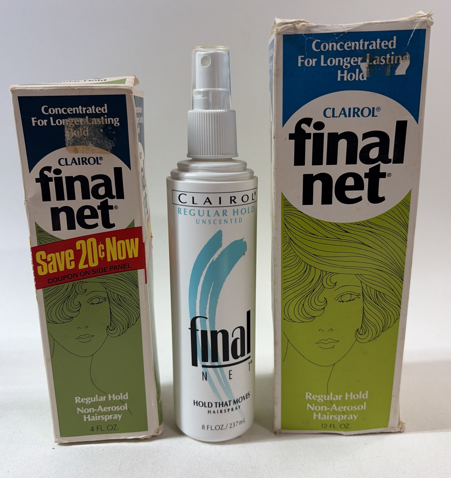 3 Clairol Final Net No Aerosol Hairspray Movie Prop Collectible PLS READ