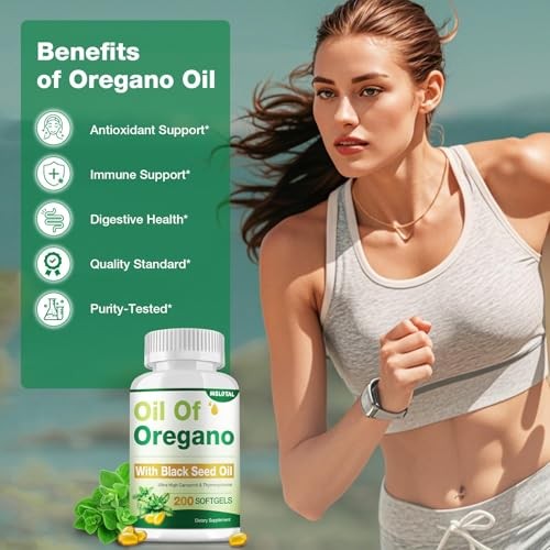 Oil of Oregano with Black Seed Oil – 400 Count Oregano 200 Count (Pack of 2)