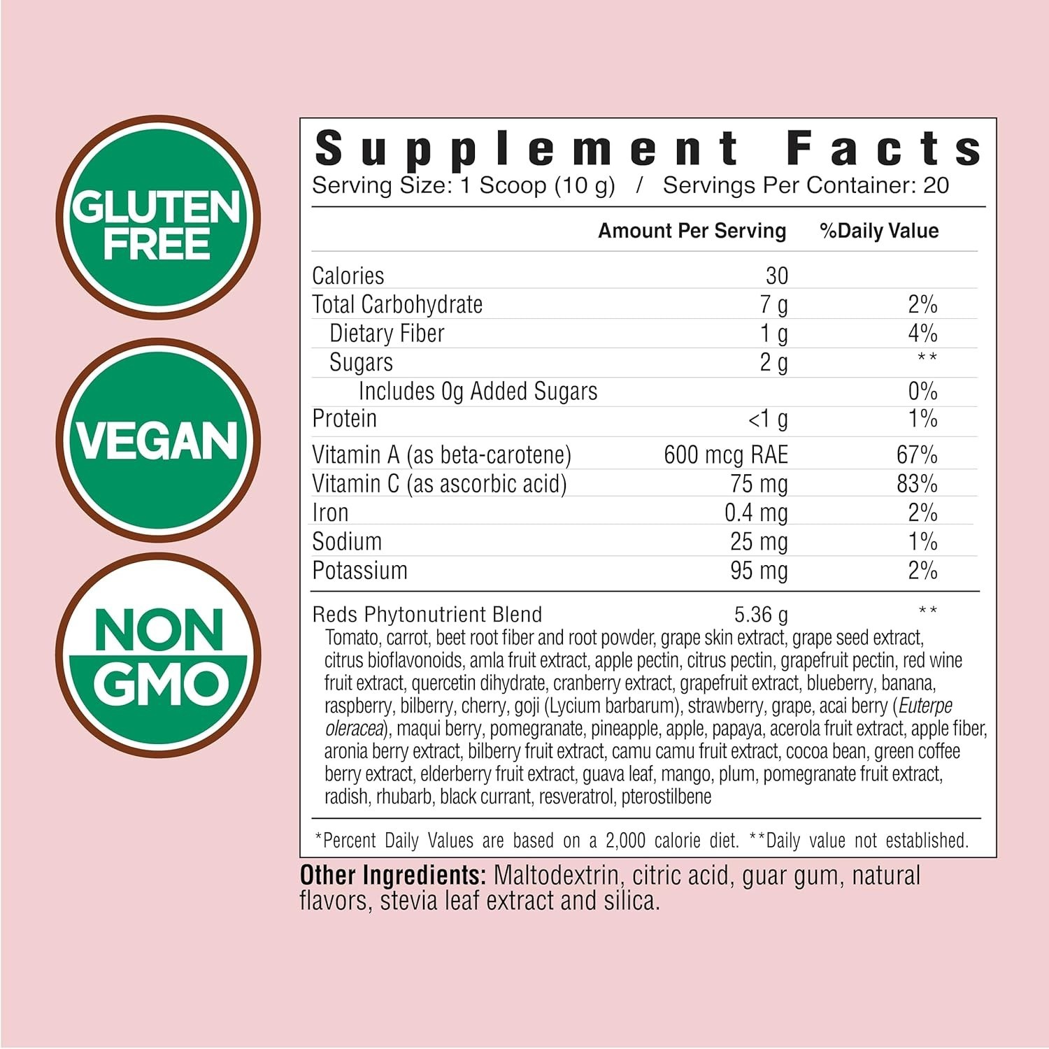 Super Reds with 48 Berries – Energizing Antioxidant Drink Mix, 20 Servings