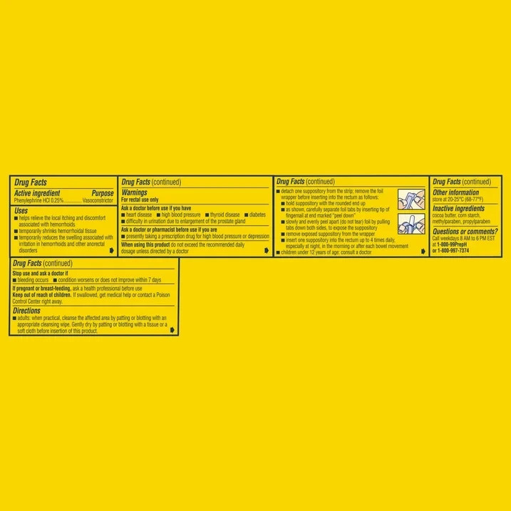 Preparation H Hemorrhoid Suppositories for Itching and Discomfort Relief – 24 Ct