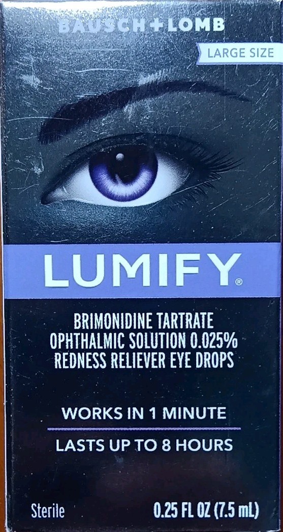6 BAUSCH + LOMB LUMIFY REDNESS RELIEVER EYE DROPS UP TO 8 HOUR RELIFE! 0.25OZ X6