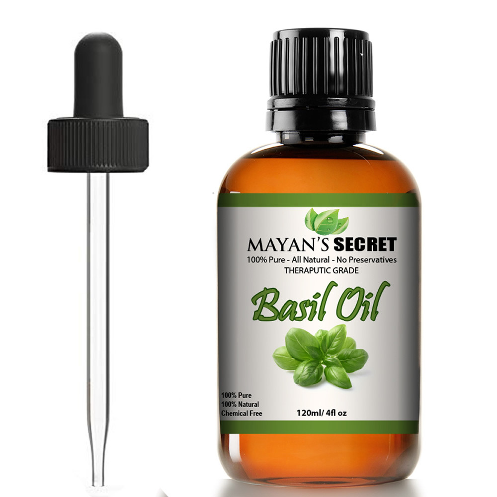 Basil Essential Oil (100% Pure & Natural) – Huge 4oz Glass Bottle-Mayan’s Secret