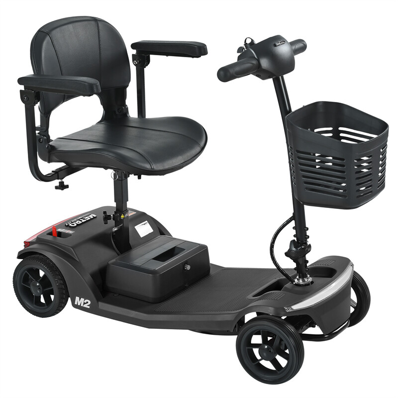 4 Wheels Foldable Mobility Scooter 20 Miles 330bs Capacity 5 MPH w/ LED Light