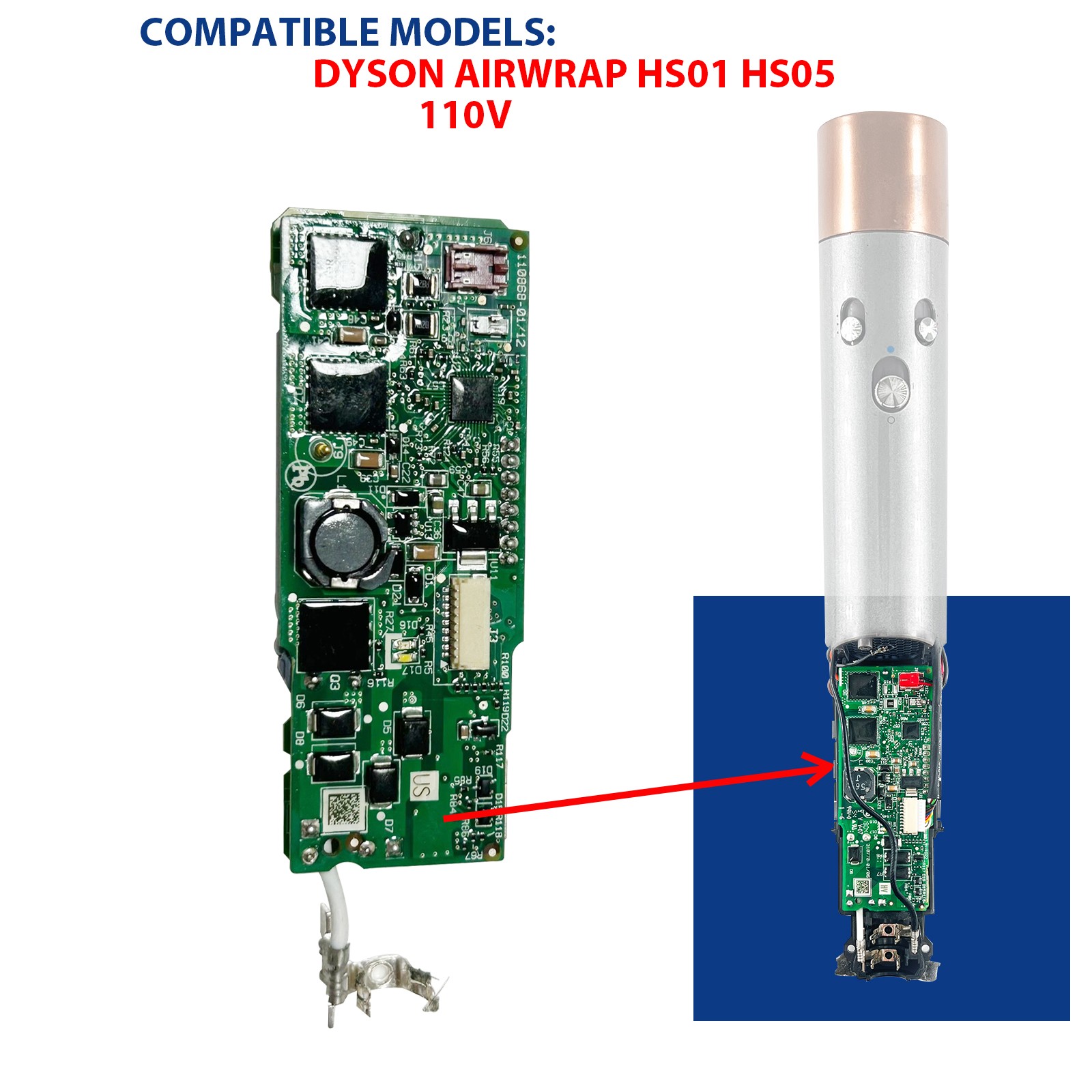Replacement Main Board V9C for Airwrap Styler HS05 – 110V Compatible